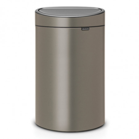 Кош за боклук Brabantia Touch Bin New 649732, 40 л, Безшумно и плавно затваряне, Плосък гръб, Сив