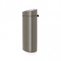 Кош за боклук Brabantia Touch Bin New 649732, 40 л, Безшумно и плавно затваряне, Плосък гръб, Сив