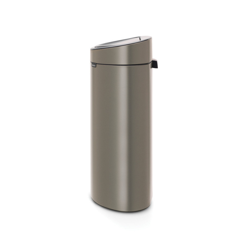 Кош за боклук Brabantia Touch Bin New 649732, 40 л, Безшумно и плавно затваряне, Плосък гръб, Сив