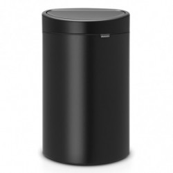 Кош за боклук Brabantia Touch Bin New 649733, 40 л, Безшумно и плавно затваряне, Плосък гръб, Черен