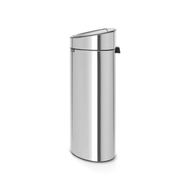Кош за боклук Brabantia Touch Bin New 649734, 40 л, Безшумно и плавно затваряне, Плосък гръб, Устойчив на пръстови отпечатъци, Инокс/мат