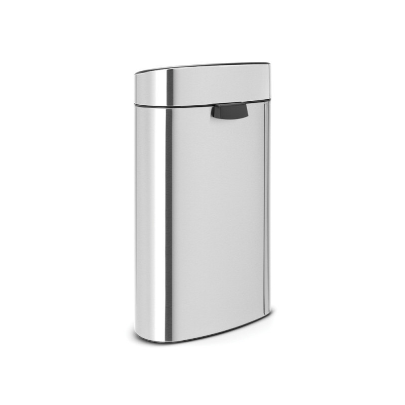 Кош за боклук Brabantia Touch Bin New 649734, 40 л, Безшумно и плавно затваряне, Плосък гръб, Устойчив на пръстови отпечатъци, Инокс/мат