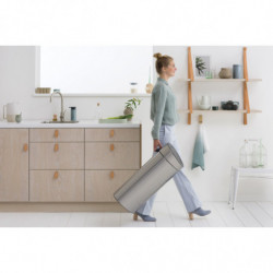 Кош за боклук Brabantia Touch Bin New 649734, 40 л, Безшумно и плавно затваряне, Плосък гръб, Устойчив на пръстови отпечатъци, Инокс/мат