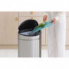 Кош за боклук Brabantia Touch Bin New 649734, 40 л, Безшумно и плавно затваряне, Плосък гръб, Устойчив на пръстови отпечатъци, Инокс/мат