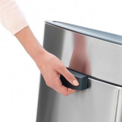 Кош за боклук Brabantia Touch Bin New 649734, 40 л, Безшумно и плавно затваряне, Плосък гръб, Устойчив на пръстови отпечатъци, Инокс/мат