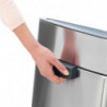 Кош за боклук Brabantia Touch Bin New 649734, 40 л, Безшумно и плавно затваряне, Плосък гръб, Устойчив на пръстови отпечатъци, Инокс/мат