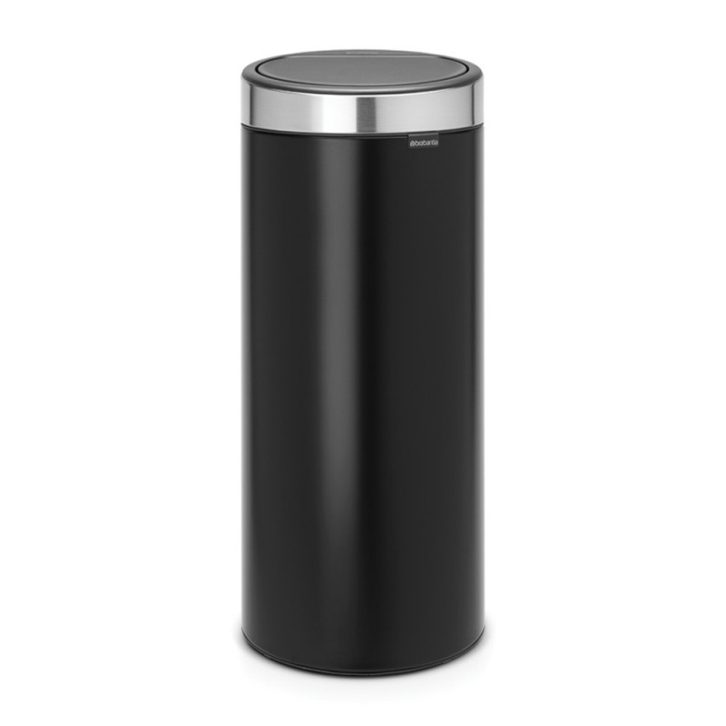 Кош за боклук Brabantia Touch Bin New 650009, 30 л, Безшумно и плавно затваряне, Черен/инокс