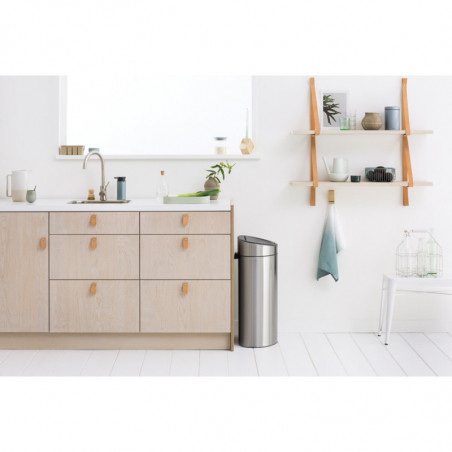 Кош за боклук Brabantia Touch Bin New Recycle 650527, 23+10 л, Безшумно и плавно затваряне, Плосък гръб, Устойчив на пръстови отпечатъци, Инокс/Мат