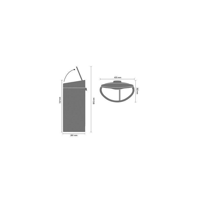 Кош за боклук Brabantia Touch Bin New Recycle 650527, 23+10 л, Безшумно и плавно затваряне, Плосък гръб, Устойчив на пръстови отпечатъци, Инокс/Мат