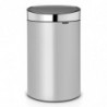 Кош за боклук Brabantia Touch Bin New 650528, 40 л, Безшумно и плавно затваряне, Плосък гръб, Инокс/мат