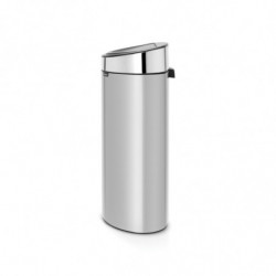 Кош за боклук Brabantia Touch Bin New 650528, 40 л, Безшумно и плавно затваряне, Плосък гръб, Инокс/мат