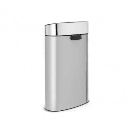 Кош за боклук Brabantia Touch Bin New 650528, 40 л, Безшумно и плавно затваряне, Плосък гръб, Инокс/мат
