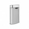 Кош за боклук Brabantia Touch Bin New 650528, 40 л, Безшумно и плавно затваряне, Плосък гръб, Инокс/мат