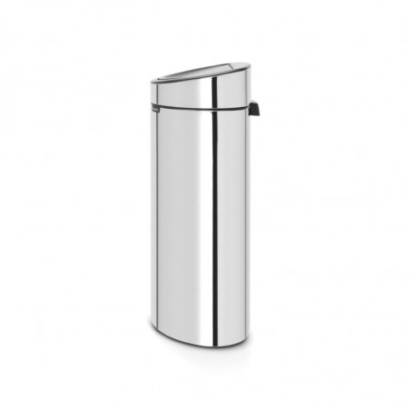Кош за боклук Brabantia Touch Bin New 650531, 40 л, Безшумно и плавно затваряне, Плосък гръб, Брилянтен инокс