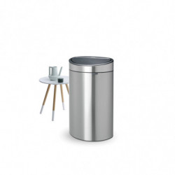 Кош за боклук Brabantia Touch Bin New 650532, 40 л, Безшумно и плавно затваряне, Плосък гръб, Инокс/мат