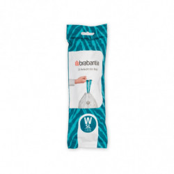 Торбички за кош Brabantia PerfectFit NewIcon 650534, Размер W, 5 л, 20 броя, Бял