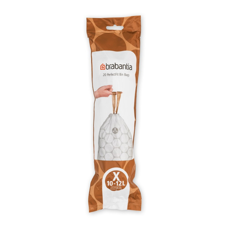 Торба за кош Brabantia размер Х (NewIcon/Bo), 10-12L, 20 броя, бели