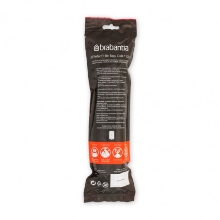 Торбички за кош Brabantia PerfectFit NewIcon 650536, Размер Y, 20 л, 20 броя, Бял