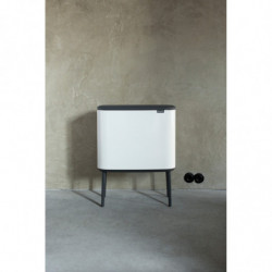 Кош за боклук Brabantia Bo Touch 651110, 11+23 л, Плавно и безшумно отваряне, Голям отвор, Бял