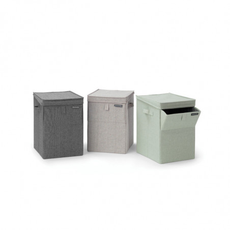 Кутия за пране Brabantia Stackable 1000828, 35 л, Преден отвор, Широк капак, Сгъваема, Черен