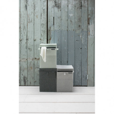 Кутия за пране Brabantia Stackable 1000828, 35 л, Преден отвор, Широк капак, Сгъваема, Черен
