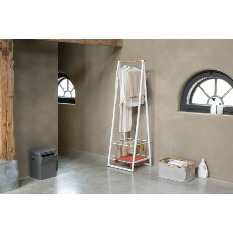 Кутия за пране Brabantia Stackable 1000828, 35 л, Преден отвор, Широк капак, Сгъваема, Черен