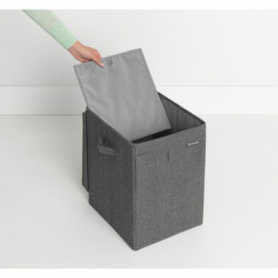 Кутия за пране Brabantia Stackable 1000828, 35 л, Преден отвор, Широк капак, Сгъваема, Черен