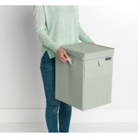 Кутия за пране Brabantia Stackable 1000829, 35 л, Преден отвор, Широк капак, Сгъваема, Зелен