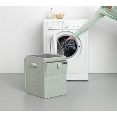 Кутия за пране Brabantia Stackable 1000829, 35 л, Преден отвор, Широк капак, Сгъваема, Зелен