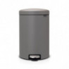 Кош за боклук с педал Brabantia NewIcon 1001091, 20 л, Плавно затваряне, Противоплъзгаща основа, Минерално покритие, Сив