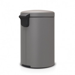 Кош за боклук с педал Brabantia NewIcon 1001091, 20 л, Плавно затваряне, Противоплъзгаща основа, Минерално покритие, Сив