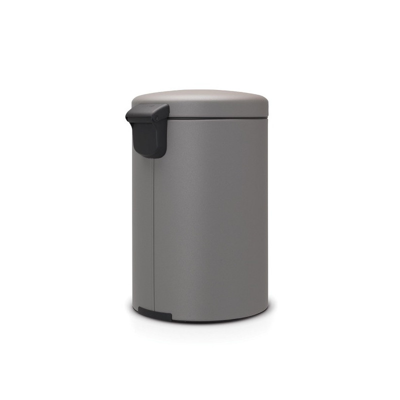 Кош за боклук с педал Brabantia NewIcon 1001091, 20 л, Плавно затваряне, Противоплъзгаща основа, Минерално покритие, Сив