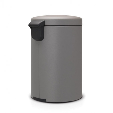 Кош за боклук с педал Brabantia NewIcon 1001091, 20 л, Плавно затваряне, Противоплъзгаща основа, Минерално покритие, Сив