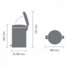 Кош за боклук с педал Brabantia NewIcon 1001091, 20 л, Плавно затваряне, Противоплъзгаща основа, Минерално покритие, Сив