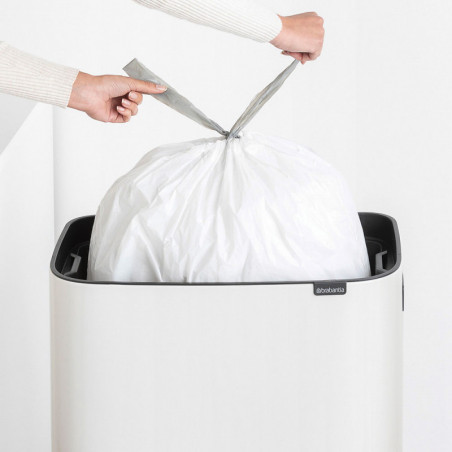 Кош за боклук Brabantia Bo Touch Hi 1001259, 60 л, Странични отвори за пренасяне, Регулируеми крака, Бял