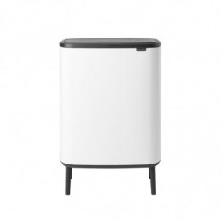 Кош за боклук Brabantia Bo Touch Hi 1001263, 2x30 л, Плътно прилепване към стена, Реглаж на краката, Бял