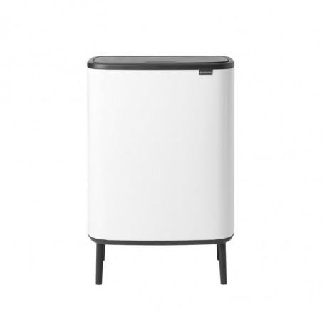 Кош за боклук Brabantia Bo Touch Hi 1001263, 2x30 л, Плътно прилепване към стена, Реглаж на краката, Бял