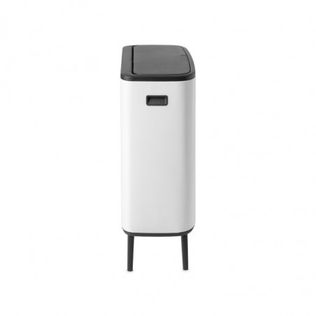 Кош за боклук Brabantia Bo Touch Hi 1001263, 2x30 л, Плътно прилепване към стена, Реглаж на краката, Бял