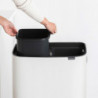 Кош за боклук Brabantia Bo Touch Hi 1001263, 2x30 л, Плътно прилепване към стена, Реглаж на краката, Бял