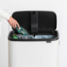 Кош за боклук Brabantia Bo Touch Hi 1001263, 2x30 л, Плътно прилепване към стена, Реглаж на краката, Бял
