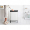 Кош за боклук Brabantia Bo Touch Hi 1001263, 2x30 л, Плътно прилепване към стена, Реглаж на краката, Бял