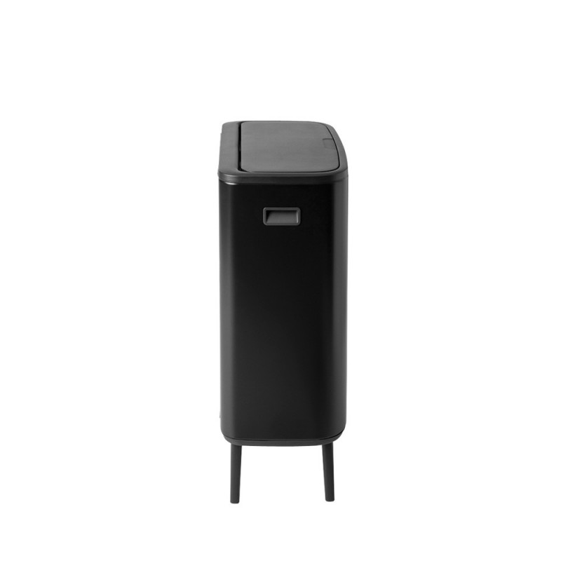 Кош за боклук Brabantia Bo Touch Hi 1001264, 2x30 л, Плътно прилепване към стена, Реглаж на краката, Черен/мат