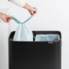 Кош за боклук Brabantia Bo Touch Hi 1001264, 2x30 л, Плътно прилепване към стена, Реглаж на краката, Черен/мат
