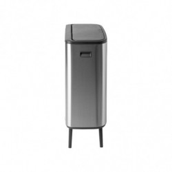 Кош за боклук Brabantia Bo Touch Hi 1001265, 2x30 л, Плътно прилепване към стена, Реглаж на краката, Устойчив на отпечатъци, Инокс/мат