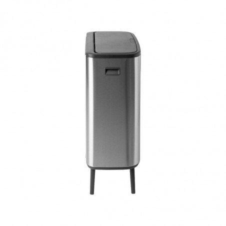 Кош за боклук Brabantia Bo Touch Hi 1001265, 2x30 л, Плътно прилепване към стена, Реглаж на краката, Устойчив на отпечатъци, Инокс/мат