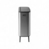 Кош за боклук Brabantia Bo Touch Hi 1001265, 2x30 л, Плътно прилепване към стена, Реглаж на краката, Устойчив на отпечатъци, Инокс/мат