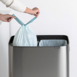 Кош за боклук Brabantia Bo Touch Hi 1001265, 2x30 л, Плътно прилепване към стена, Реглаж на краката, Устойчив на отпечатъци, Инокс/мат