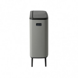 Кош за боклук Brabantia Bo Touch Hi 1001266, 2x30 л, Плътно прилепване към стена, Реглаж на краката, Минерално покритие, Сив