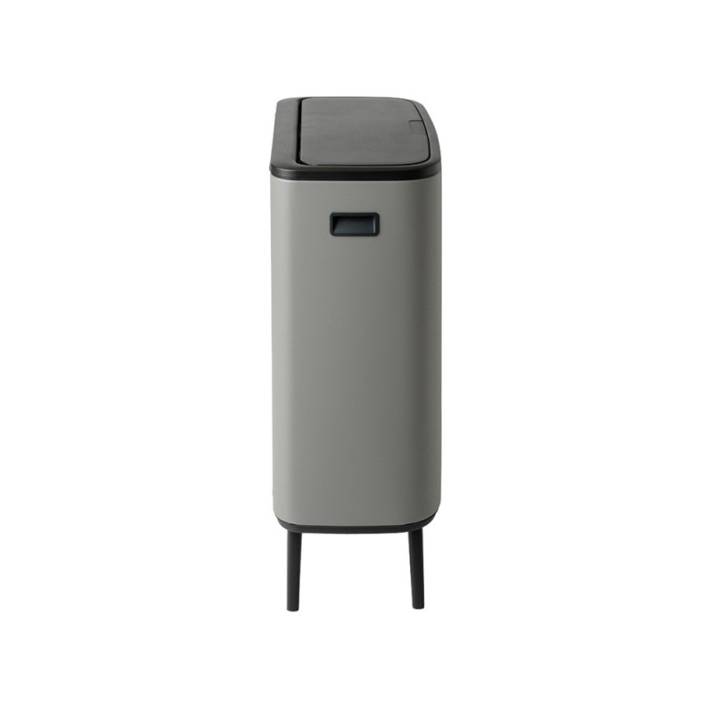 Кош за боклук Brabantia Bo Touch Hi 1001266, 2x30 л, Плътно прилепване към стена, Реглаж на краката, Минерално покритие, Сив