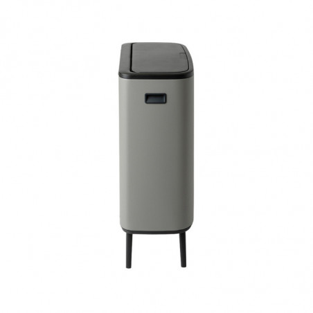 Кош за боклук Brabantia Bo Touch Hi 1001266, 2x30 л, Плътно прилепване към стена, Реглаж на краката, Минерално покритие, Сив